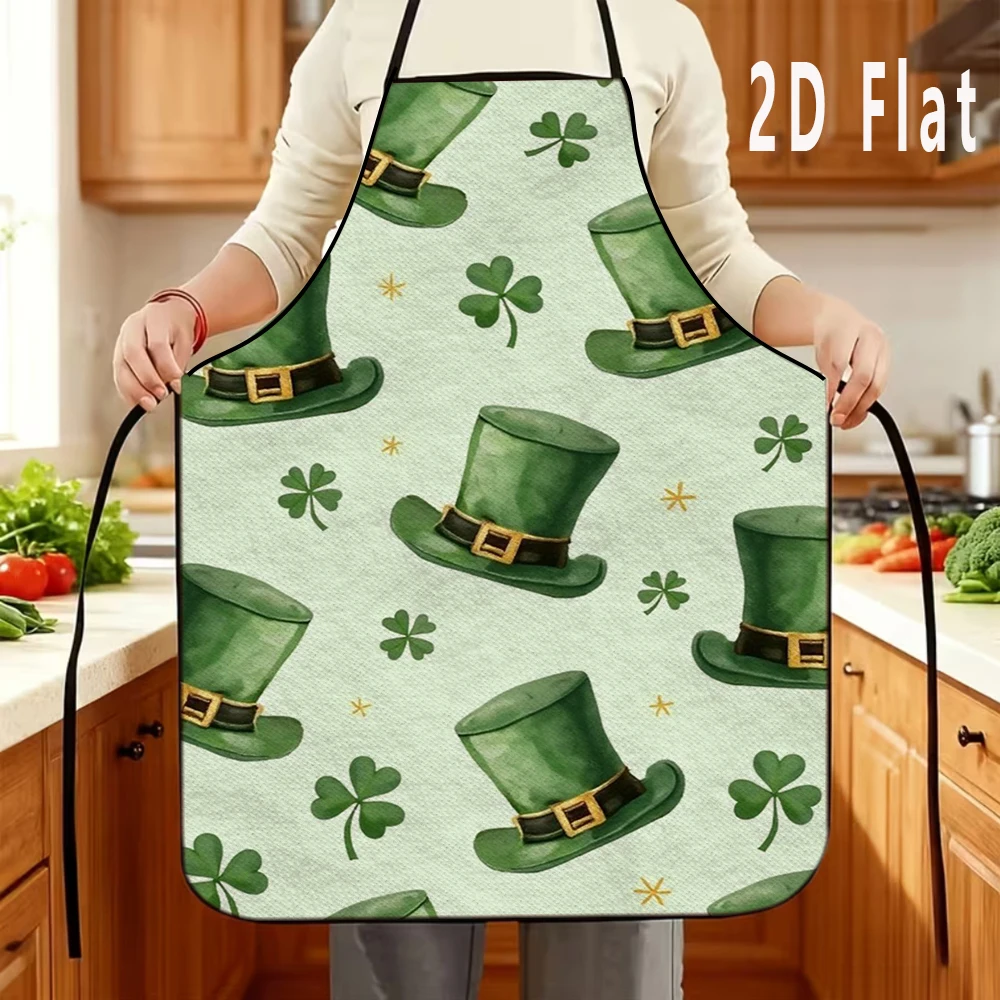 

Фартук с 2D-принтом в виде зеленой шляпы ко Дню святого Патрика, 60x80 см, для кухни, ресторана, барбекю, прочный и легко моется, 1 шт.