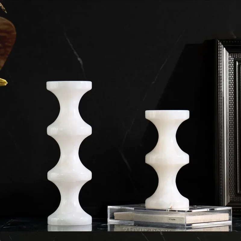 Marble Candle Holder Luxury Miniature Candle Holders Aesthetic Candles Holder Home Living Room Entranceway Creative Decorations