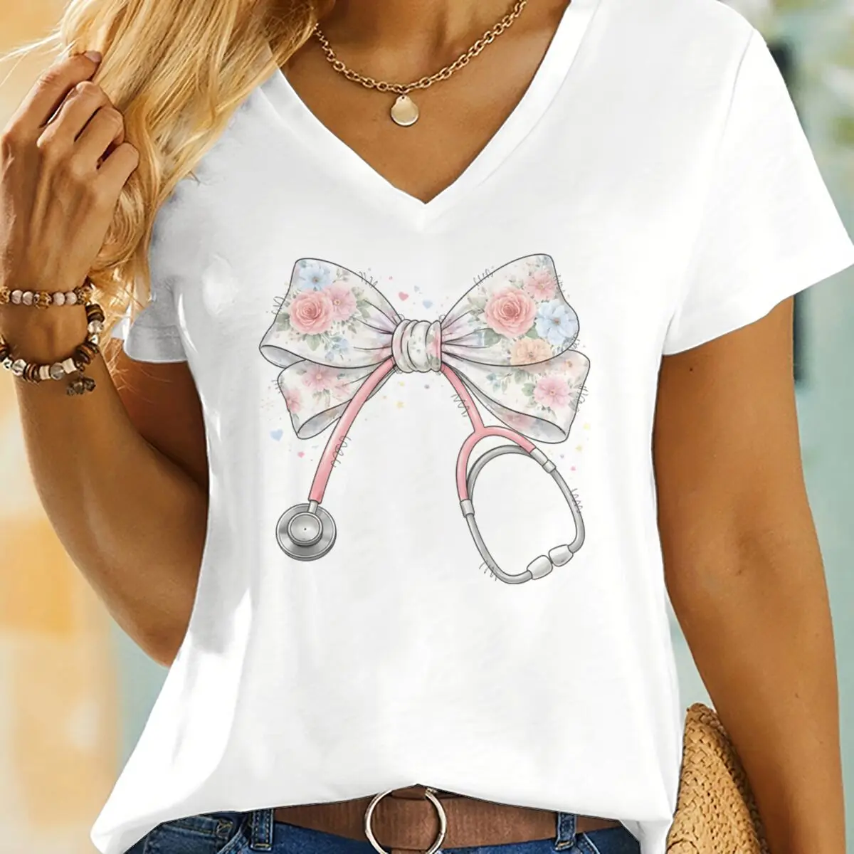Registered Nurse T Shirt RN Week Funny Nursing Vintage T Shirts International Nurses' Day Tee Top Clothes Short Sleeve Shirt Tee