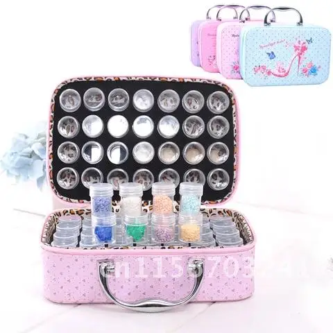 Diamond Painting Tools Storage Bag Carry Case Double Layer AZQSD 56 Bottles Container Zipper Accessories Diamond Painting Bag