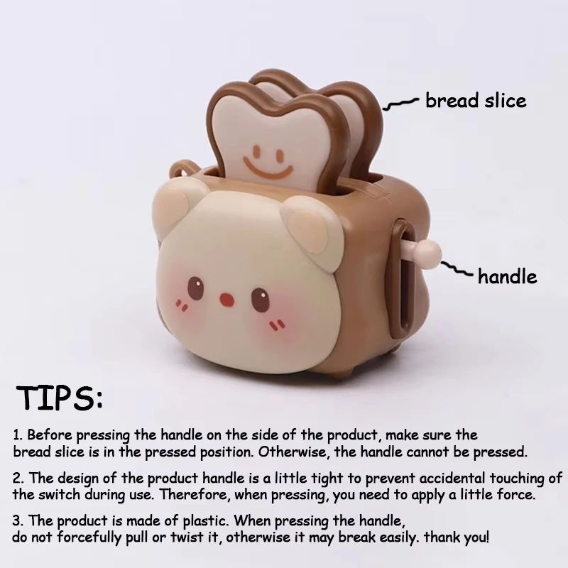 Cute Animal Pop‑Up Toaster Fidget Keychain Stress Relief Toy, Panda Cat Bear Bag Charm,Portable Desk Decor Novelty Holiday Gift view 5