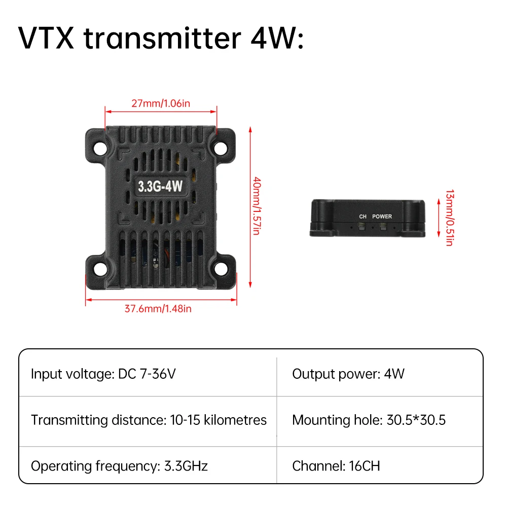 3.3 جيجا هرتز 4 واط 6 واط VTX/VRX جهاز إرسال الفيديو 16CH استقبال عدة محاكاة وحدة نقل الصور ل FPV RC سباق الطائرة بدون طيار