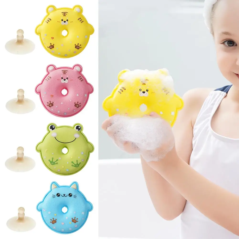 كرة استحمام للأطفال بنمط حيوان لطيف، ممتصة للماء، إسفنجة معلقة، لعبة حمام ناعمة للأطفال الرضع، هدية للحمام #3