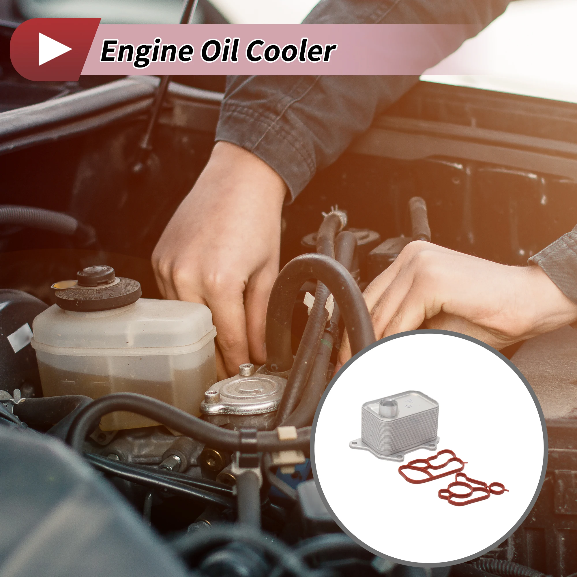 

Масляный радиатор двигателя UXCELL для Volkswagen Aeteon 2.0T 19-24 No.06L117021C Trans Cooler
