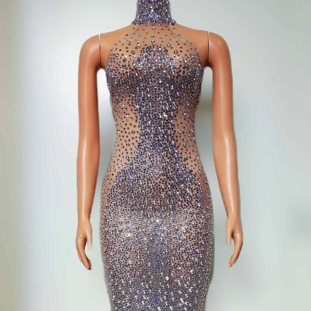 Boate dj bar feminino cantora palco desempenho traje sexy cheio de diamante perspectiva malha emagrecimento saia dança equipe tema mostrar