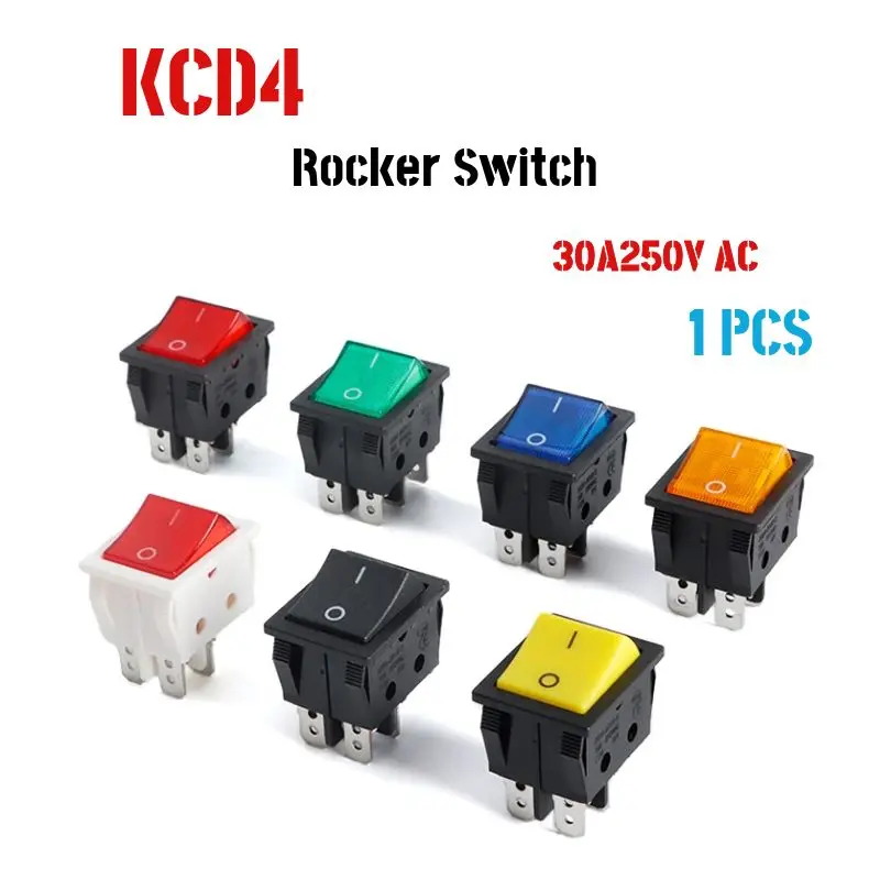 KCD4 Special for welding machine 30A 250V high current 22*29 red copper rocker power switch 4/6Pin button electrical accessories