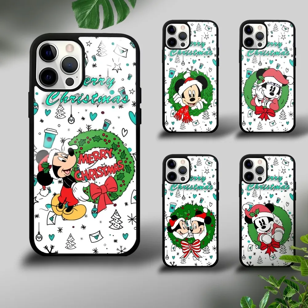 

Mickey Merry Christmas Phone Case For iPhone 16 15 14 13 12 11 Pro Xs Max Mini Plus Celulares Hard Funda Dropshipping