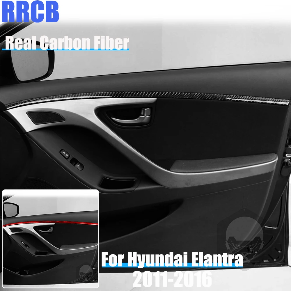 

Настоящие автомобильные аксессуары из углеродного волокна, полоски передней двери, мягкая наклейка на чехол для Hyundai Elantra 2011 2012 2013 2014 2015 2016