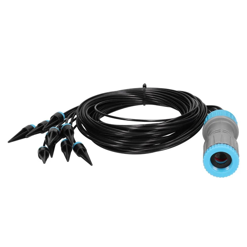 ABS and PP Garden Dripper Black and Blue 1.6m Length Irrigation Dropper 10 Drippers G1/2 Female Thread Plant Watering Device