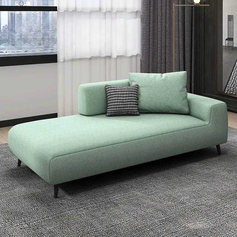 A Modern Minimalist Fabric Sofa Chaise Longue Disposable Faux Leather Living Room Chaise Bed Hotel Homestay Single Recliner