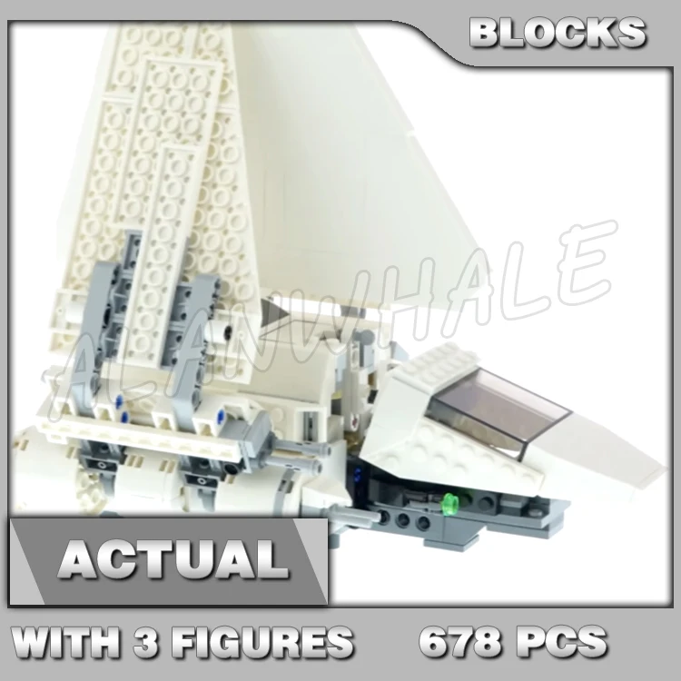 648 Stück Star Plan TI Fighter Große Flügel Trigger-aktivierte Shooter Stormtrooper 11424 Bausteine Spielzeug Kompatibel mit Modell