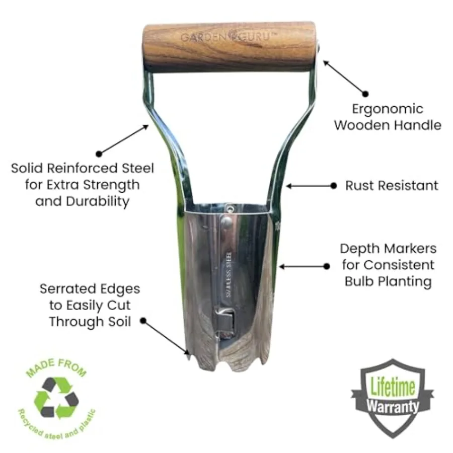 Jardín Guru Eco Bulbo Macetero para Flores Tulipanes Narcisos Dahlias 100 Acero Inoxidable Reciclado con Acabado Resistente a la Oxidación FSC C