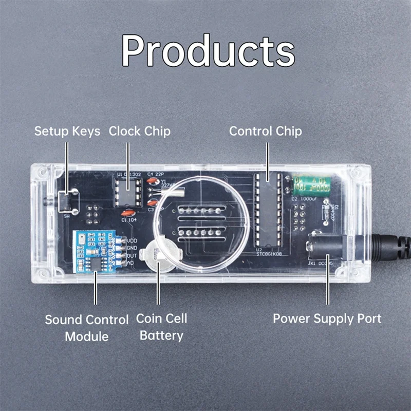 

ZXC-ryDC 5 В красочный светодиодный контроль звука спектральный ритм модуль света цифровые часы электронные DIY практика сварки