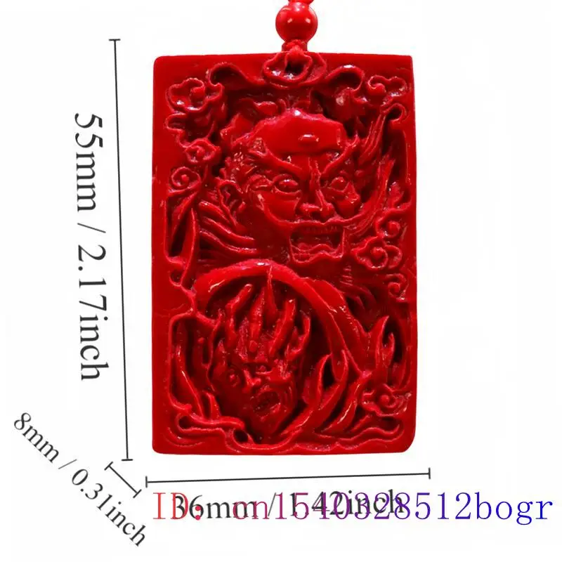 Cinnabar Patron Saint Pendant Gifts for Women Gemstone Designer Red Charm Talismans Carved Stone Accessories Luxury Jewelry