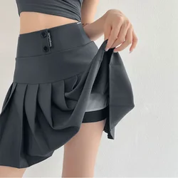 Koreon Young Preppy Style Pleated Skirts New Summer Women Elastic High Waist Sweet Cutecore Solid All-match A-line Short Skirt