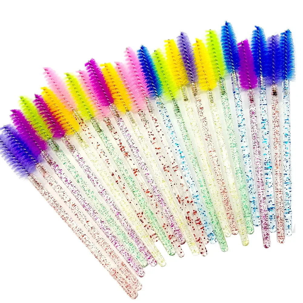 Baguettes de Mascara jetables en cristal, 500 pièces, brosse à cils, bobines pour Extension de cils et sourcils, outils de beauté colorés, vente en gros