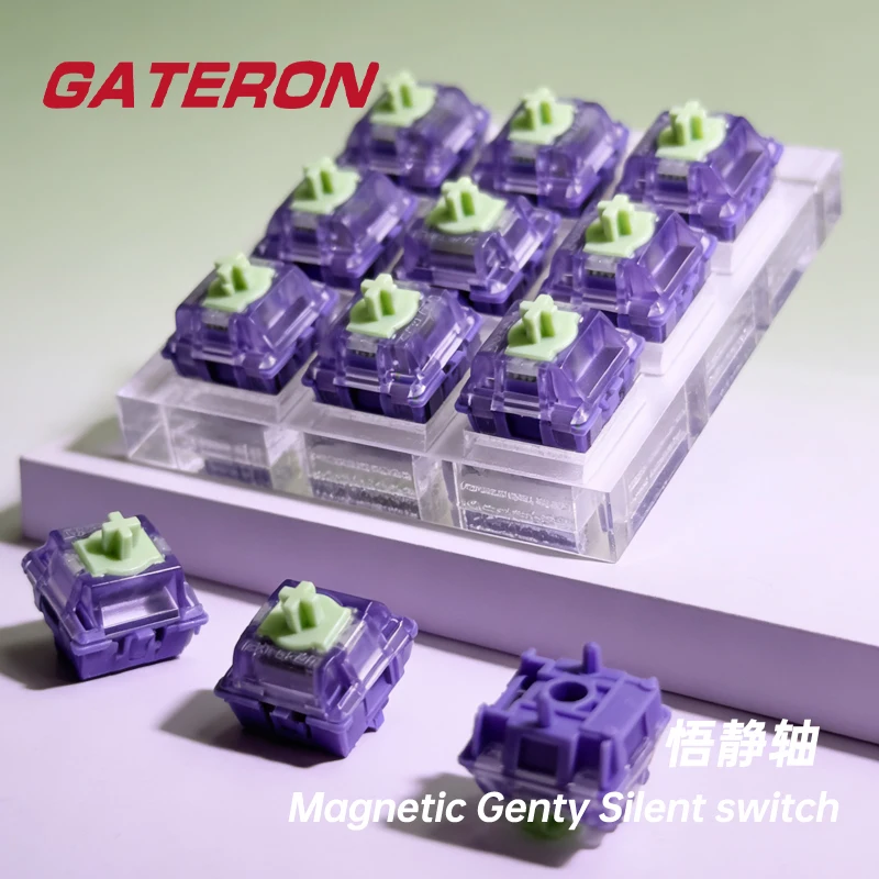 

Gateron Magnetic Genty Silent switch, Linear, Freely setting pre-travel, Hall Sensor Effect for Magnetic Keyboard Gaming Office