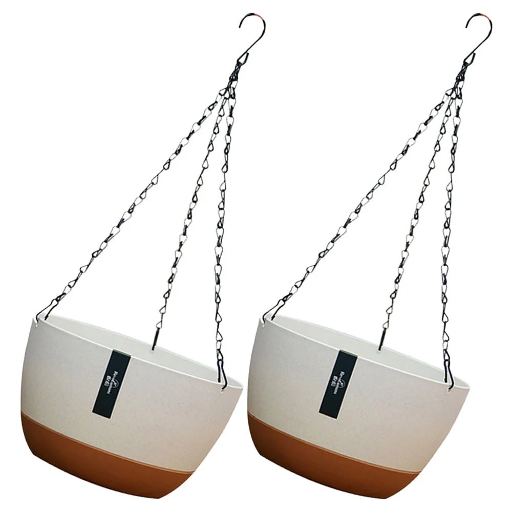 2 Sets Clothes Rack Small Hanging Baskets for Plants Outdoor Type Flowerpot Balcony