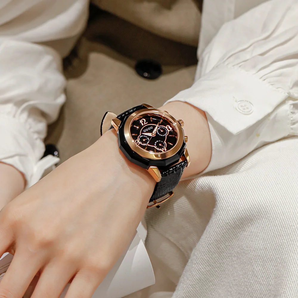 Elegant Women'S Wristwatch, Fashionable Ladies' Watch, 2026 New Quartz Watch, Stylish Large Dial, Elegant Leather Strap Watch.