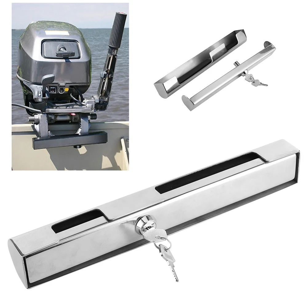 Stainless Steel Boat Outboard Motor Engine Lock With Adjustable Clamp Slot Universal Boats Marine Hardware Accessories