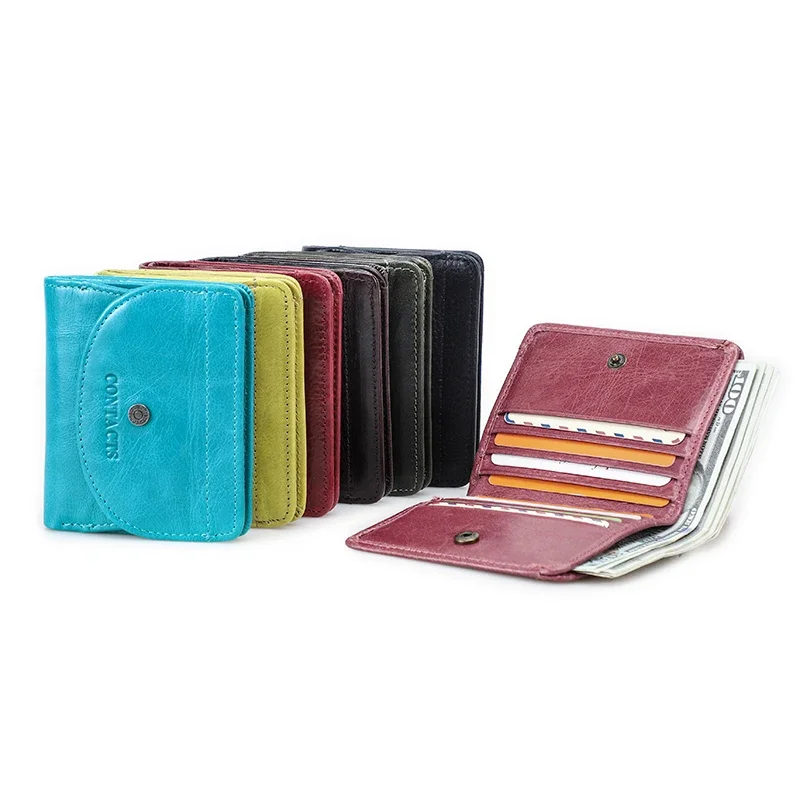 

Genuine Leather Lady Short Wallets for Women Fashion Card Holder Money Clip Coin Purse Female Mini Wallet Women's Bag Purse