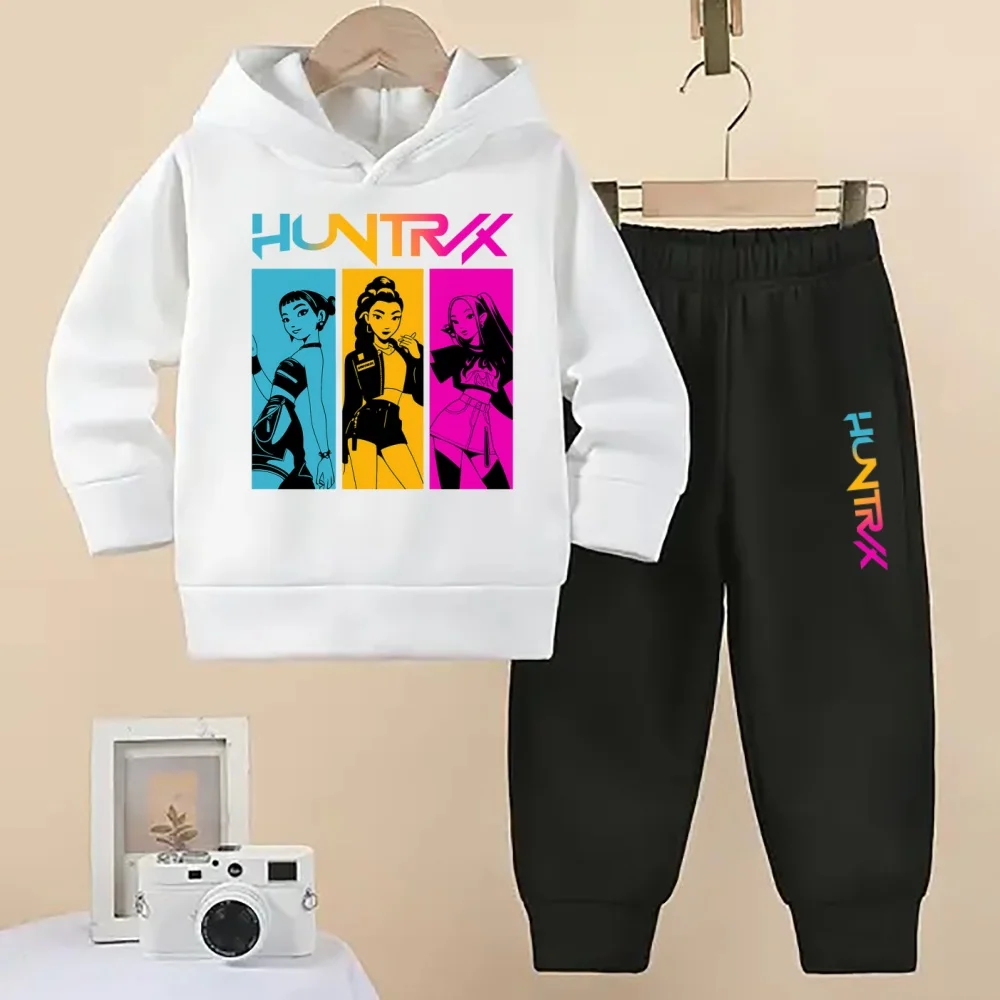 

KPOP Demon Hunters Children's Sports Suit Boys and Girls Fashion Cartoon Hoodie Suit Spring and Autumn Fashion Sweater Sweatpant