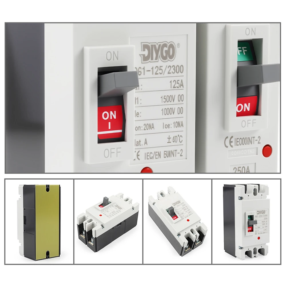 تيار مستمر مصبوب قطاع دارة 1P 2P 4P ماس كهربائى حماية الزائد حماية التبديل MCCB 500 فولت 1000 فولت للطاقة الشمسية الضوئية #6