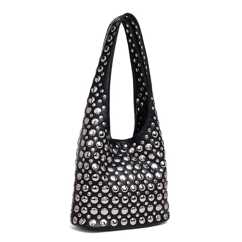 

Designer Women's Geometric Shoulder Bag Luxury Shiny Rivet Handmade Clutch Top Brand Fashion Party Evening Purse