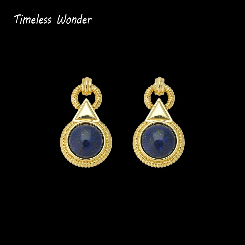 

Timeless Wonder Fancy Zircon Geo Stone Stud Earrings Women Designer Jewelry Trendy Gift Top Classy Simple Neat 5133