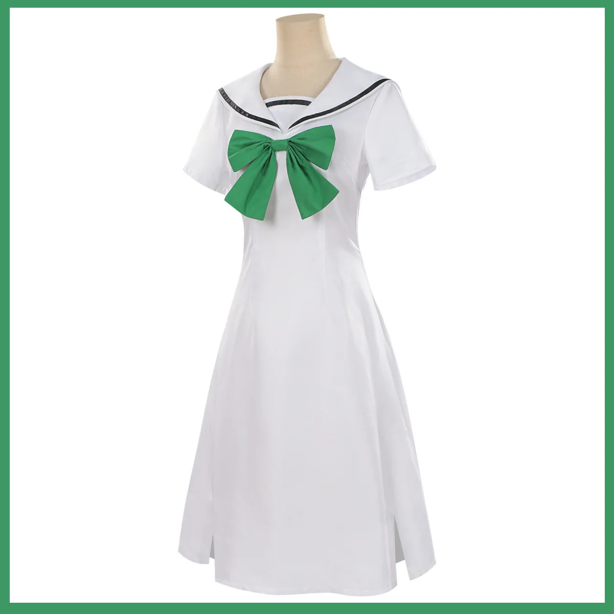 أزياء أنيمي كاردكابتور ساكورا كينوموتو ساكورا التأثيرية فستان صيفي أبيض بأكمام قصيرة شعر مستعار امرأة مثيرة للترفيه بدلة يومية