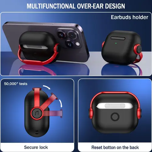 Imagen 2 del producto 2025 nuevo para Airpods Pro funda de tercera generación con bloqueo seguro funda protectora de auriculares de música con Kit de limpieza para Apple AirPods 4 funda