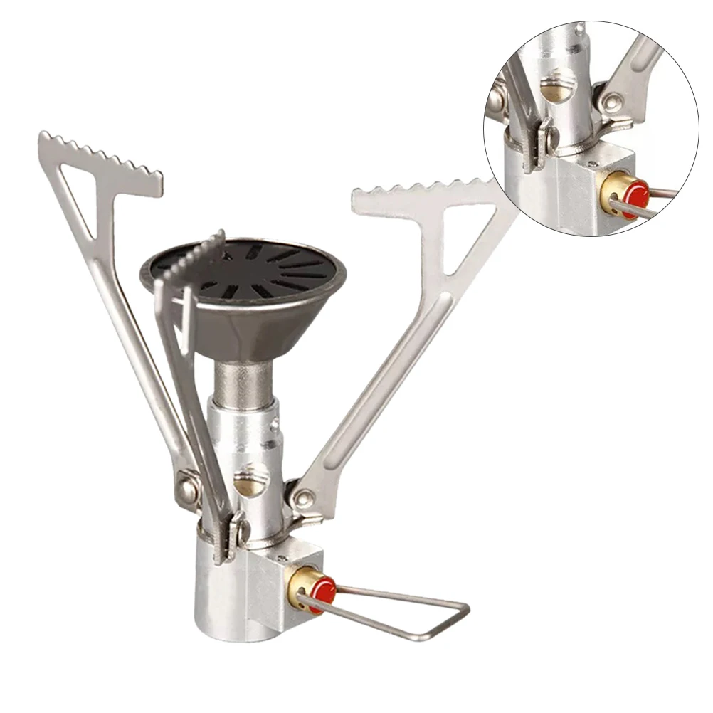 

1pc Portable Camping Stove Folding Stove Stainless Steel Folding Outdoor Canister Cookware Picnic Cooker 2000W Safe