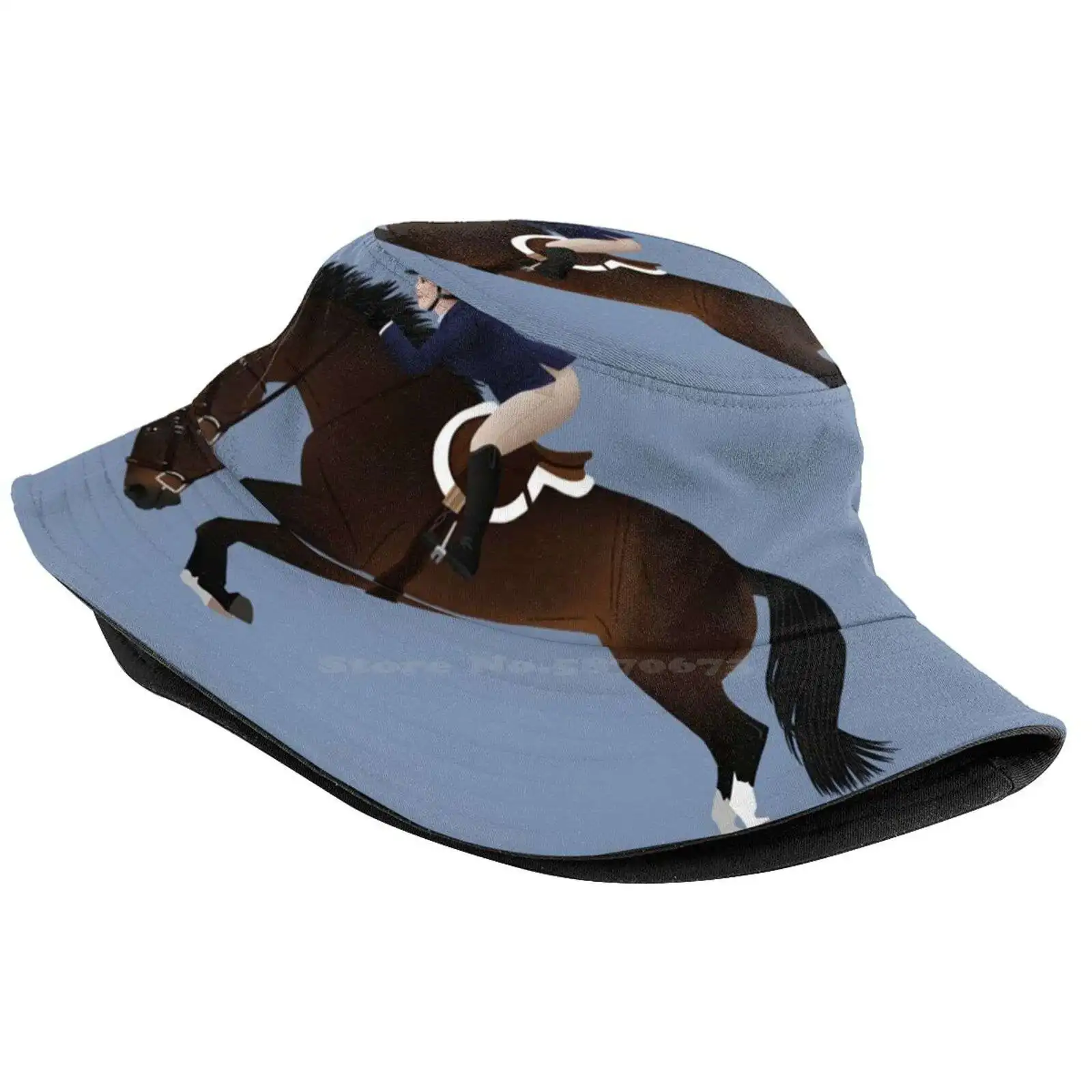 Bay Hunter Jumper - Equine Rampaige Sun Cap Fisherman Hat Bucket Hats Darkbay Bayhorse Warmbloodhorse Hunterjumper