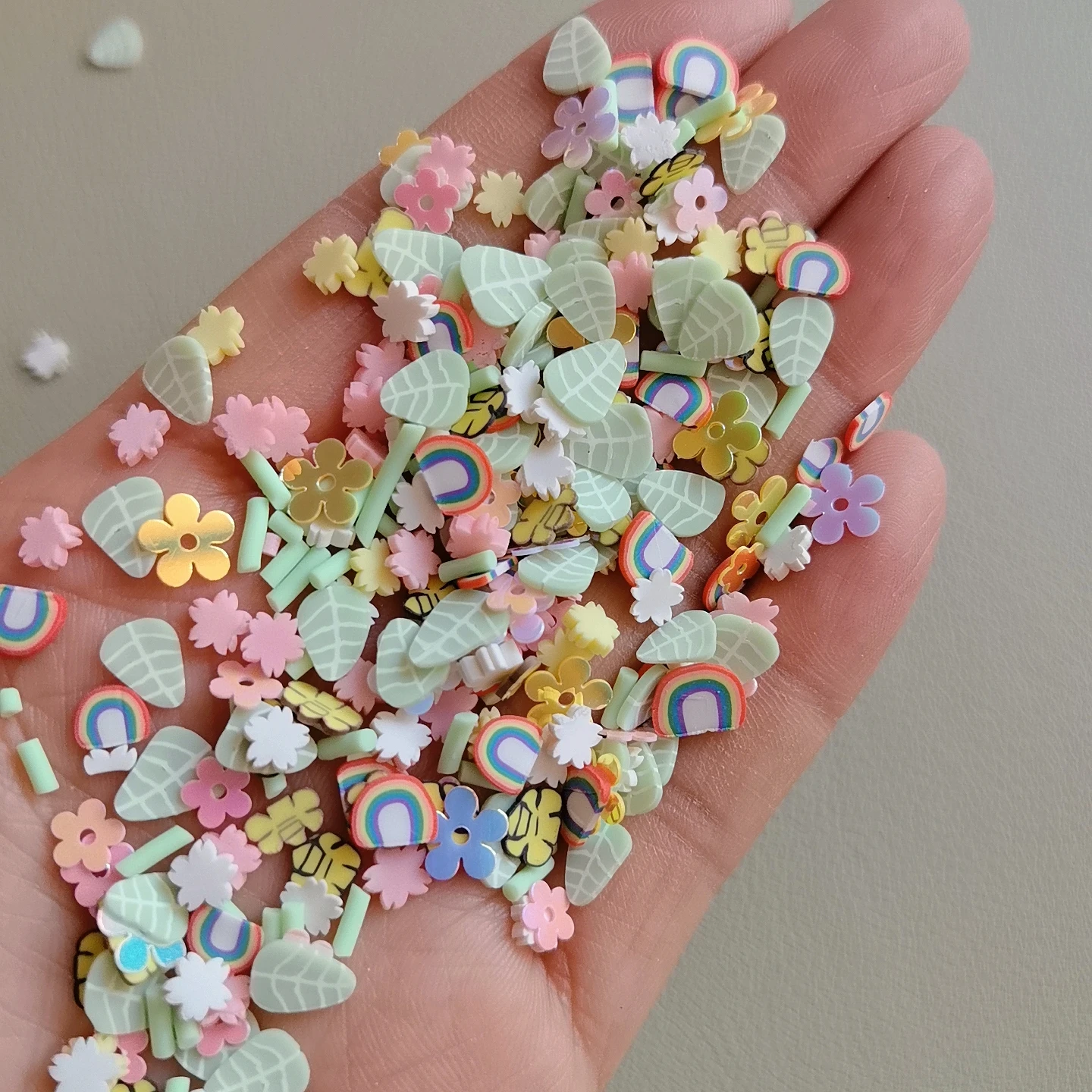 Slime Bee Flower Rainbow Polymer Clay Slice Topping Supplies Cute DIY Candy Mixed Sprinkles Filler For Cloud Clear Slime