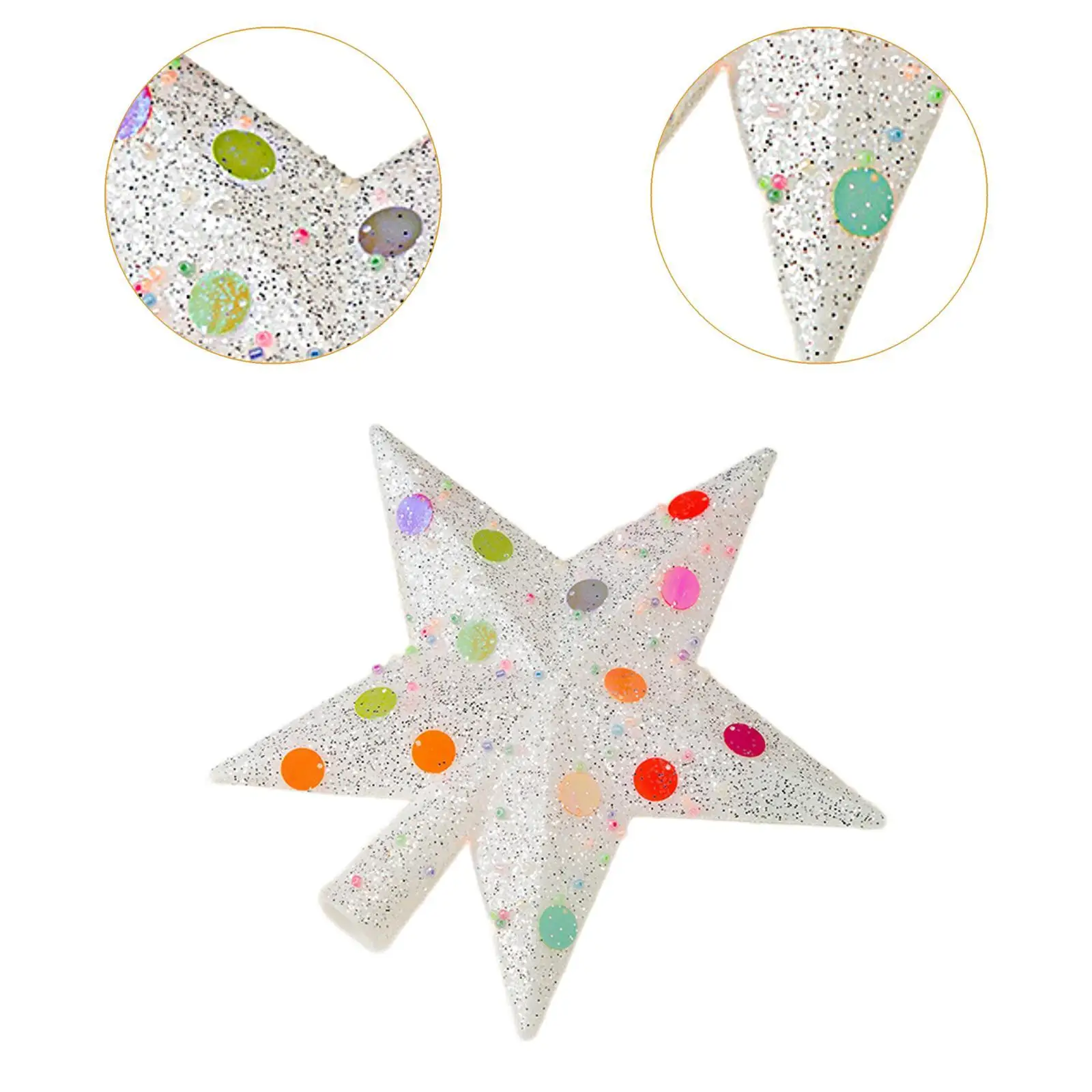 Xmas Decoration 8inch Glitter Christmas Star Tree Topper Accessories Holiday Decor