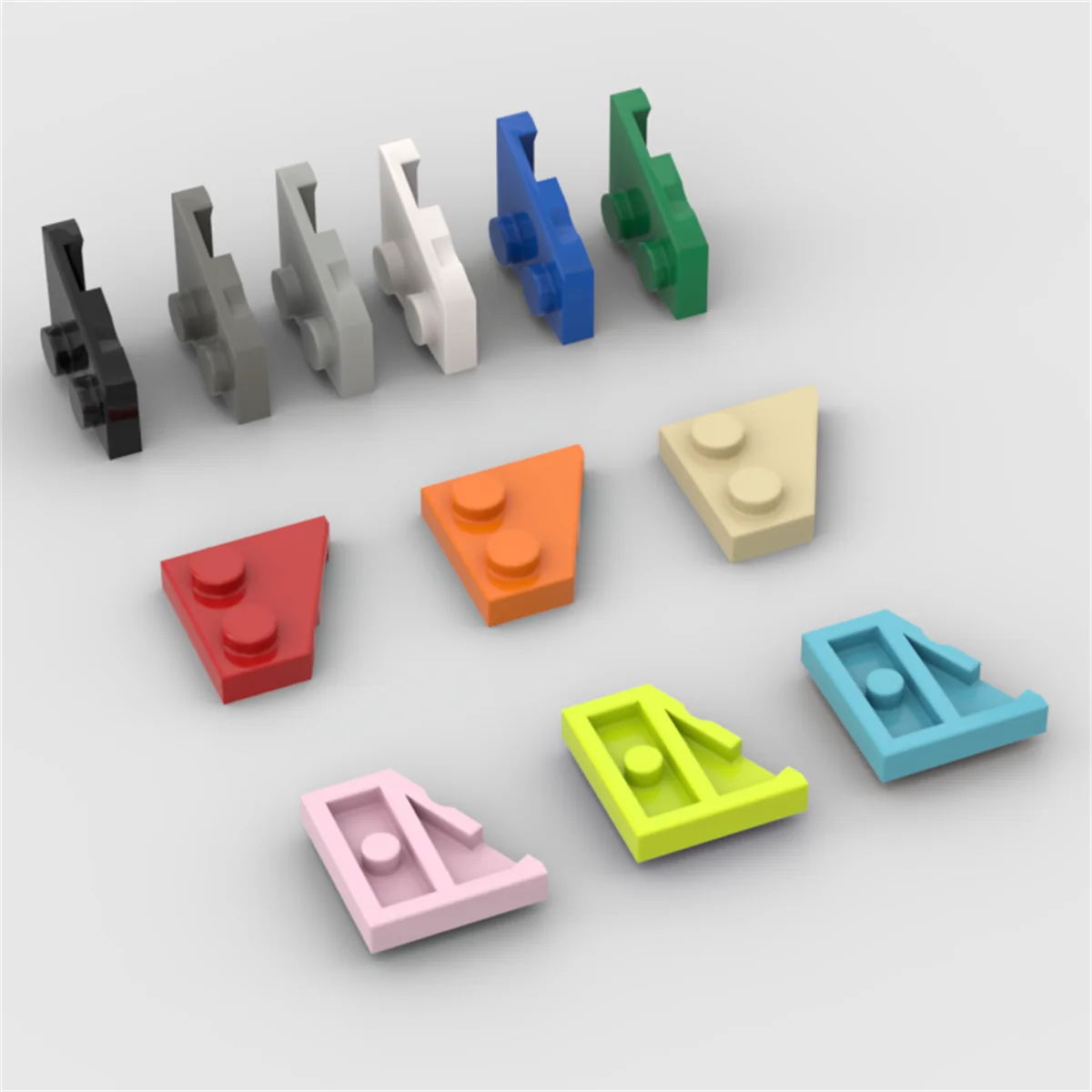 10PCS Puzzle Particle 24299 Wedge Plate 2x2 Building Blocks Kit Left Board Bricks DIY Toys Children Kid Gift