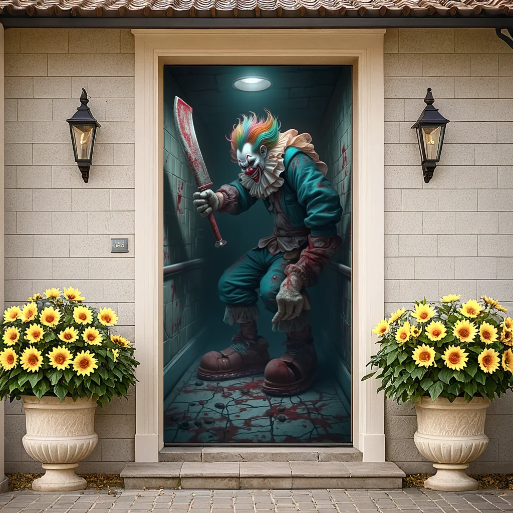 مخيف مهرج الدم ترشيش حزب الدعامة الرعب الديكور مهرج ماكياج هالوين راية ل زي حزب الرعب الحدث داخلي #5