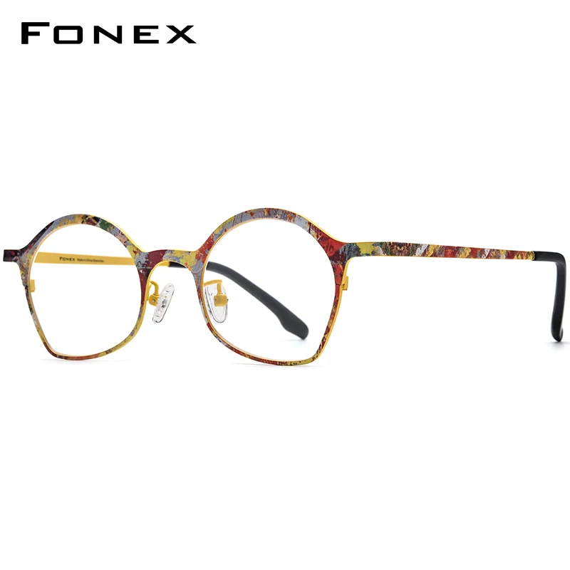 FONEX Pure Titanium Glasses Women 2026 Brand Design Retro Cat Eye Eyeglasses Fashion Ultralight Vintage Japanese Eyewear 85937