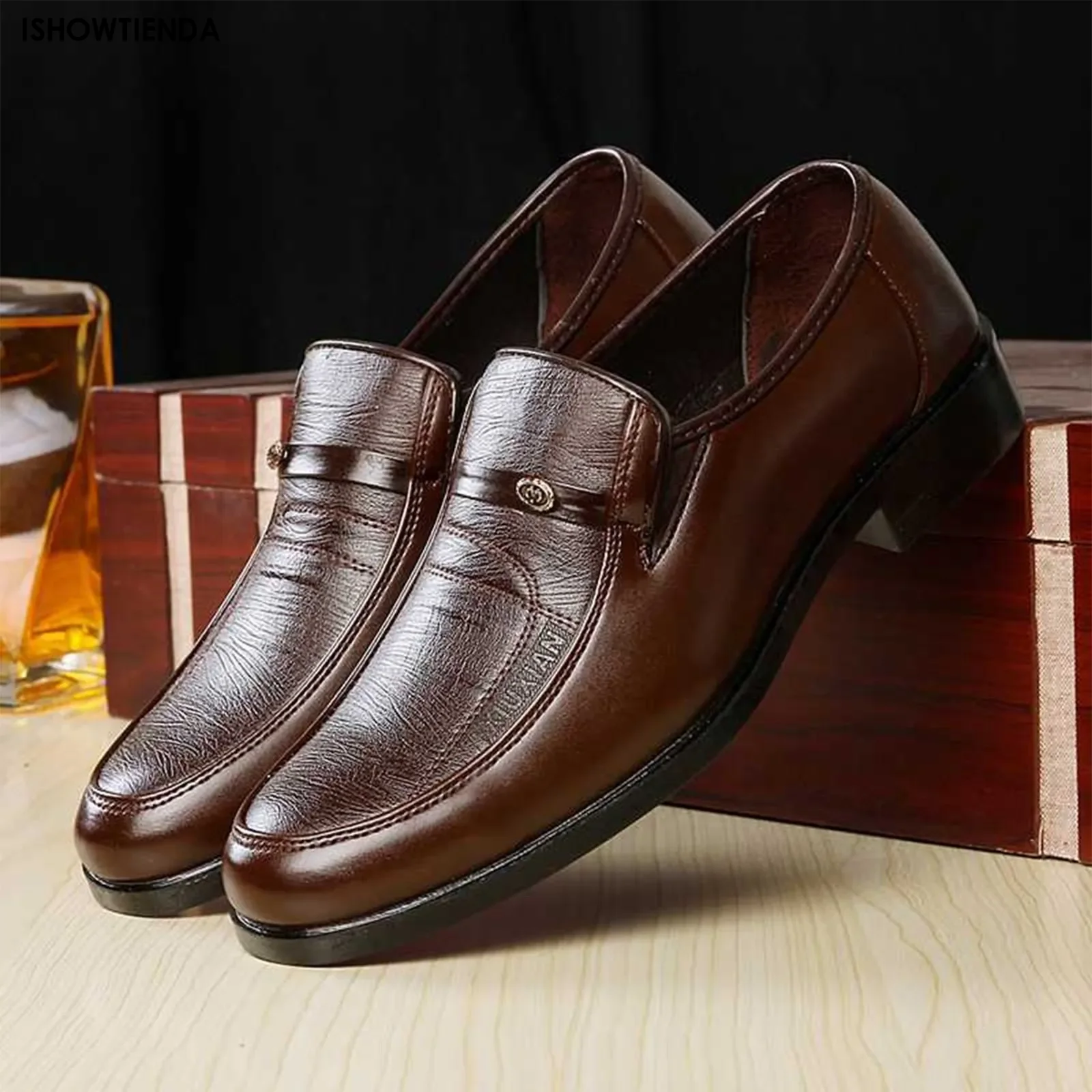 

Leather Shoes Mens Pu Luxury Men Business Dress Shoes Casual Lace-up Social Shoe Male Wedding Footwear Zapatos Hombre