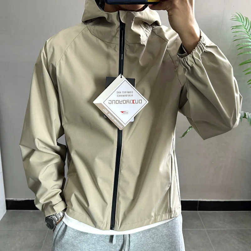 

Дышащая уличная куртка с капюшоном, мягкая, легкая, весенне-осенняя, мужская, модная, в городском стиле, с длинным рукавом, стандартный крой