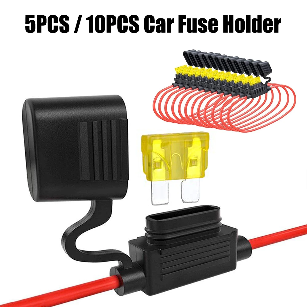 5/10pcs Car Fuse Holder Mini Blade Adapter Splash-proof Box in Line Cutoff Switch Socket 12V 30A Car Waterproof Fuse Socket