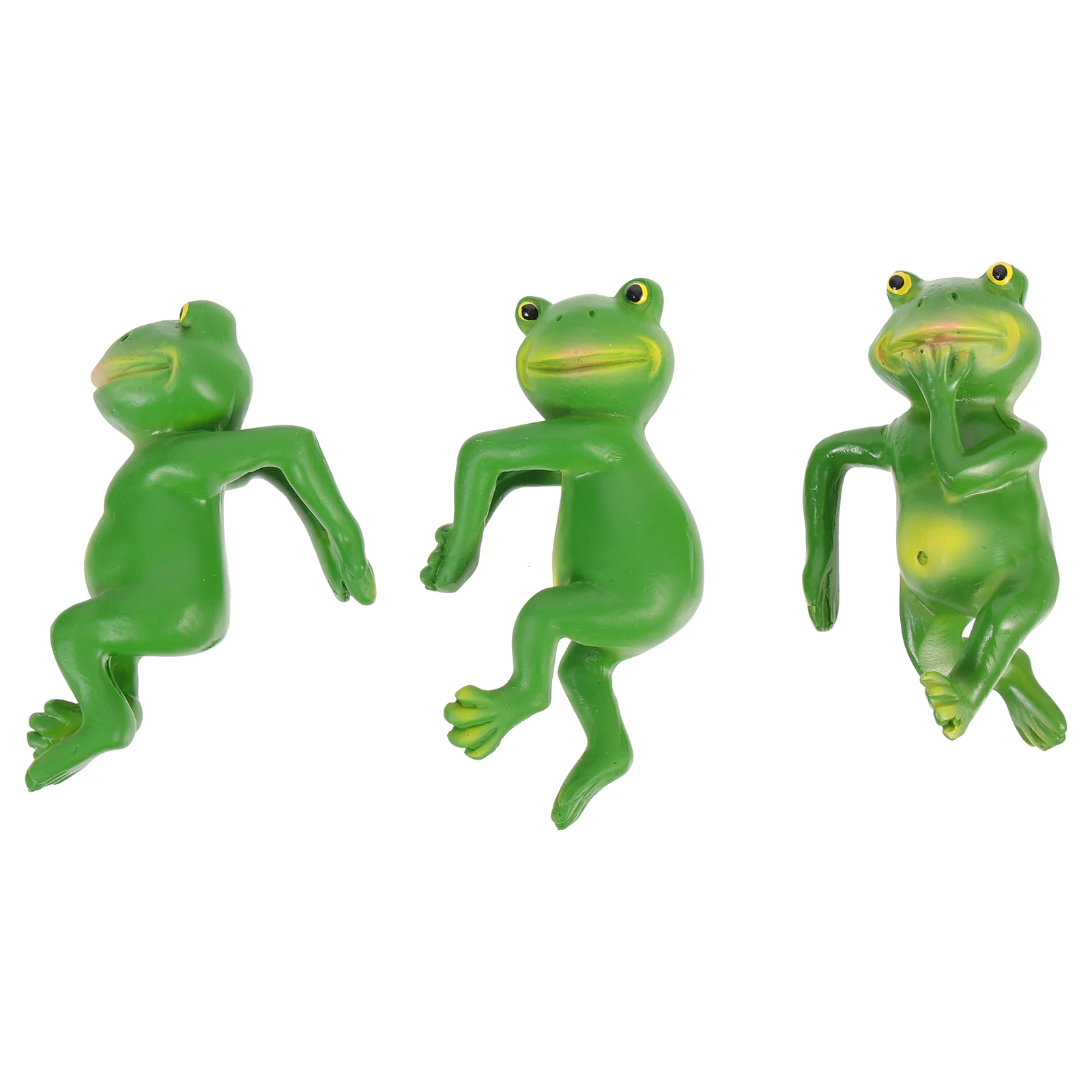 3 Pcs Cute Frog Ornament Planter Hanging Frogs Decorations to Climb Figures Decors Resin Figurine Garden Lawn