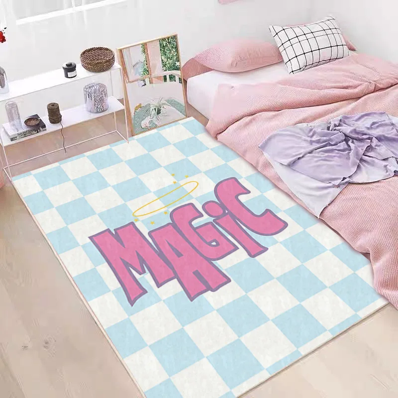 Cute Girl Bedroom Decor Bedside Plush Carpet Pink Ins Carpets for Living Room Soft Fluffy Floor Mat Washable Non-slip Lounge Rug