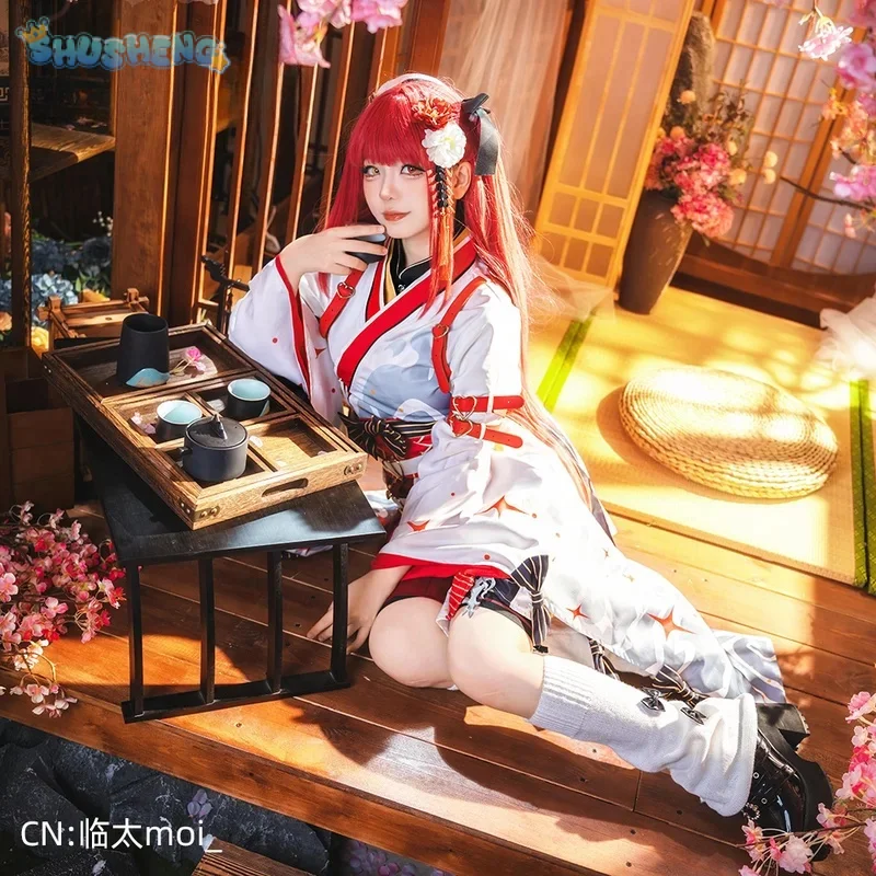 

Hololive Houshou Marine Cosplay Costume 2025 Birthday Concert Kimono Women's New Halloween Dress Props Accessories Uniform