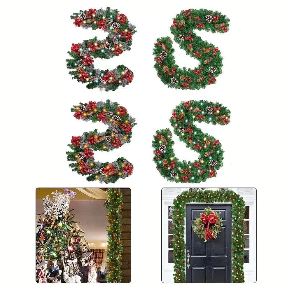 

Christmas Garland Christmas Vine Red Berries Wall Door Decor With Pinecones Christmas Decoration Garland Rattan