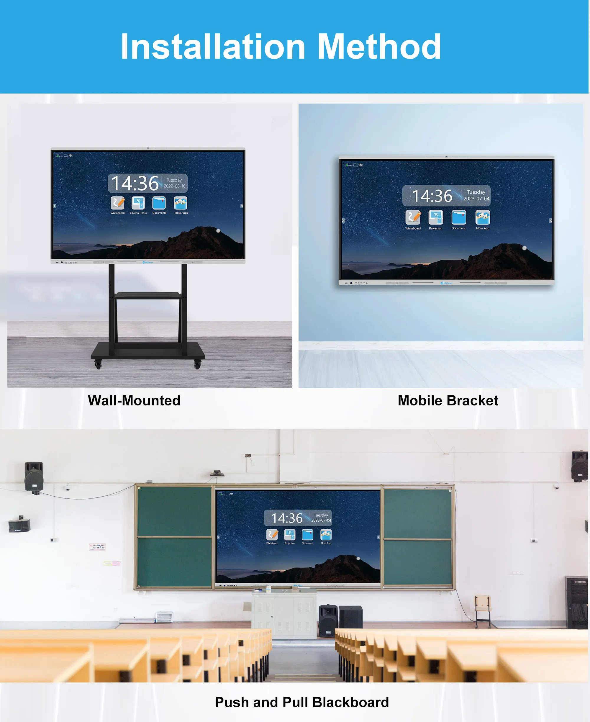 110 Inch Interactive Flat Panel Multi Writing Interactive Whiteboard Smart Board