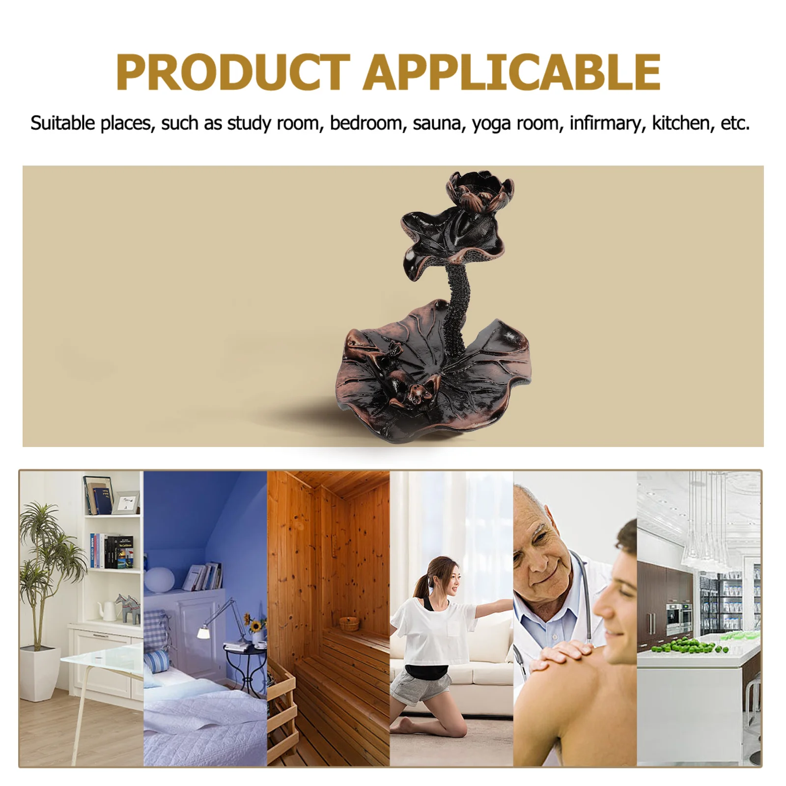 

1Pcs Backflow Incense Burner Premium Alloy Incense Stick Holder Aromatherapy Ornament Home Office Decoration Aromatic Cone