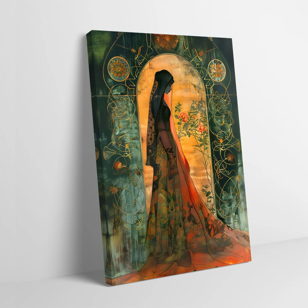 Woman In A Garden Printing Poster Pictures Wall Art Canvas Painting for Gaming Room Decoration Home Decor Items Interior Mural