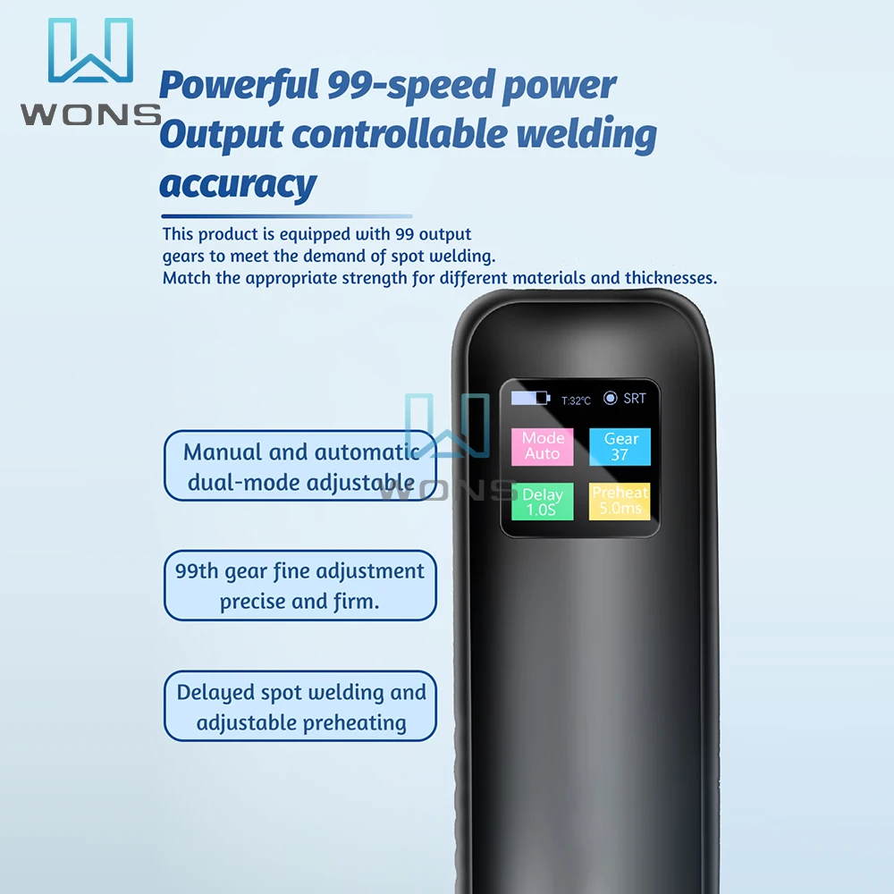 Mini soudeuse par points à affichage numérique réglable, déclencheur automatique, portable, déterminer, batterie 18650, 99 vitesses