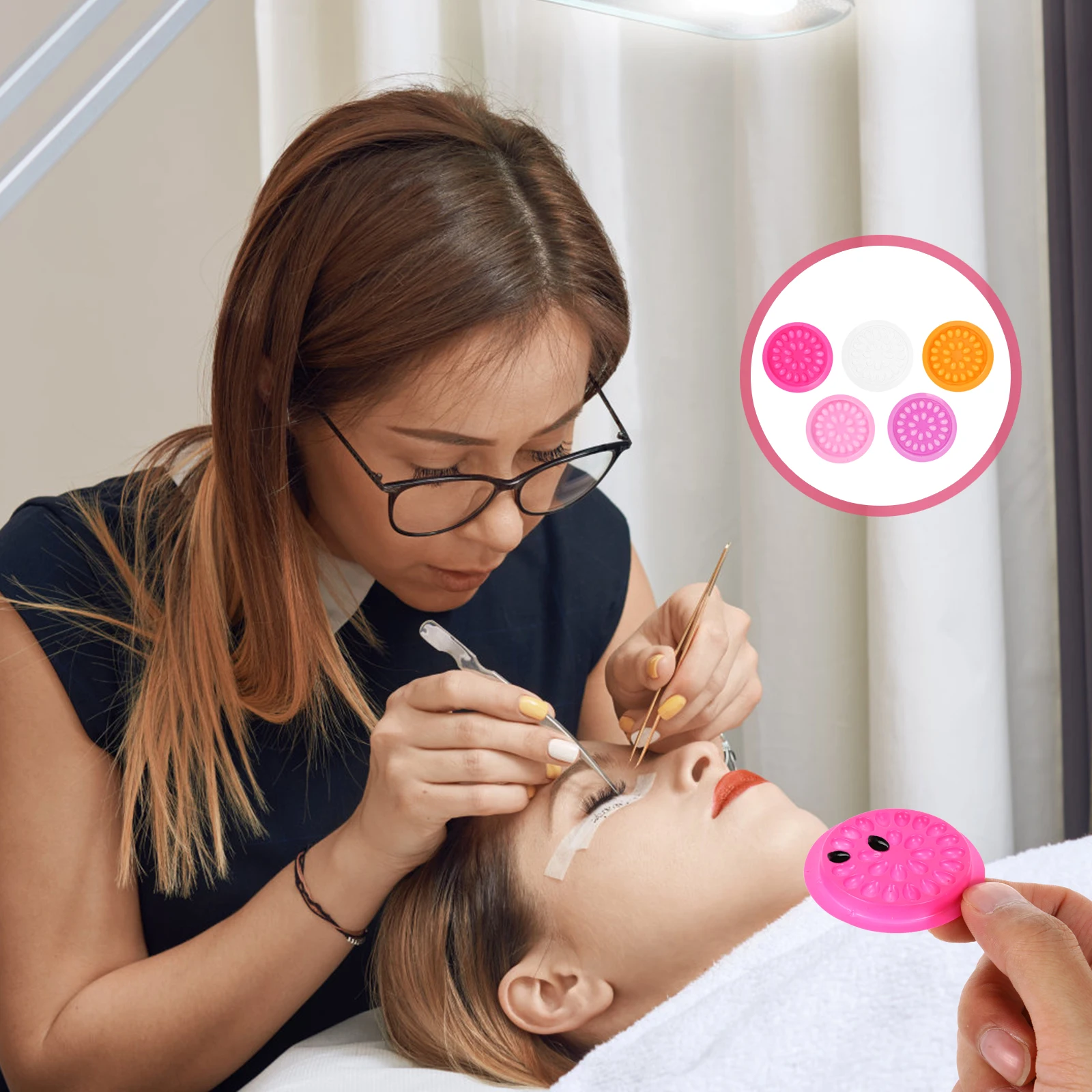 

150 Pcs Eyelash Glue Trays Disposable Containers Long Serving Stable Durable False Lash Adhesive Holders Extension